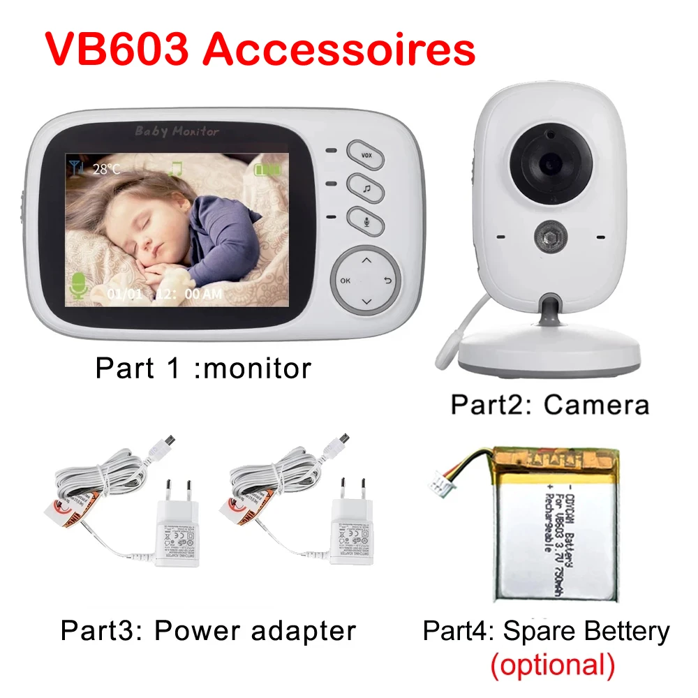 best security camera system Accessories: 3.2 inch Wireless Video Color Baby Monitor , Power Adapter ,Baby Nanny Security Camera Battery for VB603 ,BM603 cctv camera set