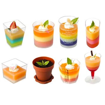 

50pcs Festival party favors dessert cups pudding cups ice cream cup child baby shower birthday favors cake pastry plastic cups