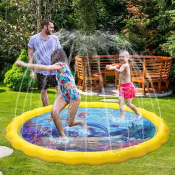 

170cm Toyvian Kids Inflatable Water Sprinkler Pad Water Splash Play Mat Cushion Summer Outdoor Swimming Pools