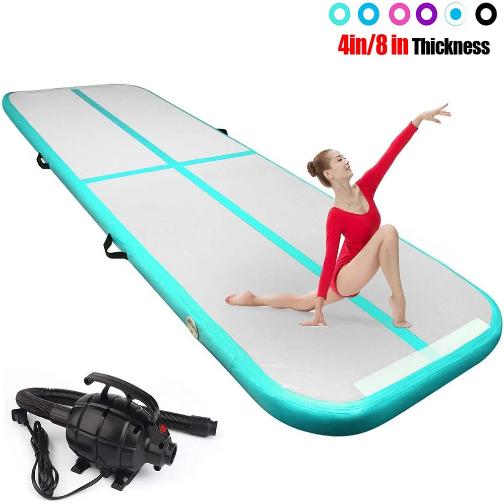 100X60CM Inflatable Air Mat Track Floor Sports Gymnastics Tumbling Mat GYM Pump