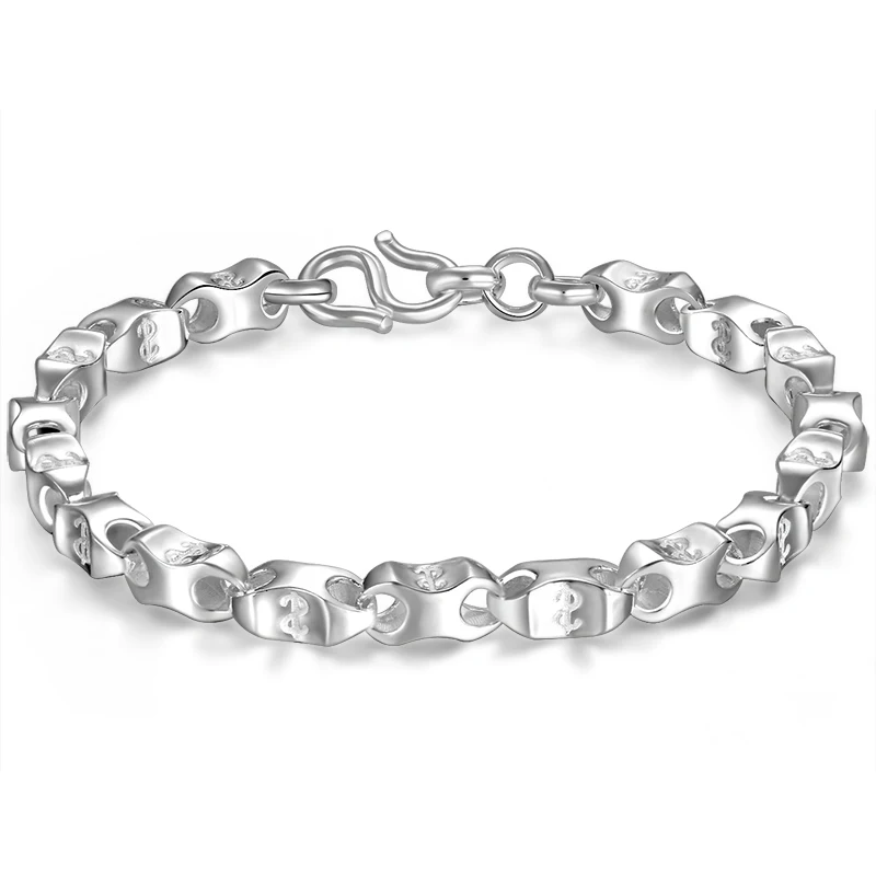 Cigovo браслет мужской личности японская и Корейская версия моды студенческие ювелирные изделия 99 футов серебряные полые модные надписи