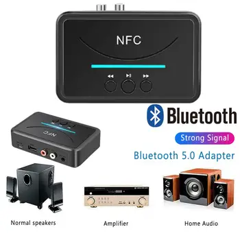 

NFC Bluetooth5.0 Receiver A2DP AUX 3.5mm RCA Jack USB Smart Playback HiFi Stereo Audio Wireless Adapter For Car Kit Speaker 2020