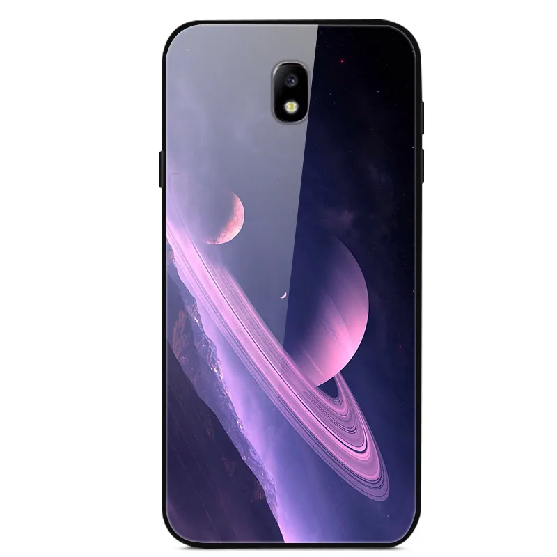 Для samsung Galaxy J7 чехол J730 из закаленного стекла «Планета космос», чехол из стекла для samsung J7 J730 J730F Funda Capa