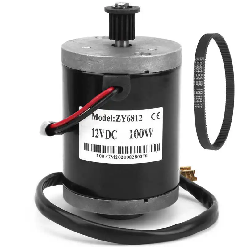 12V 100W Electric Scooter High Speed Brush Motor With 384 Pulley Belt Replacement | Спорт и развлечения