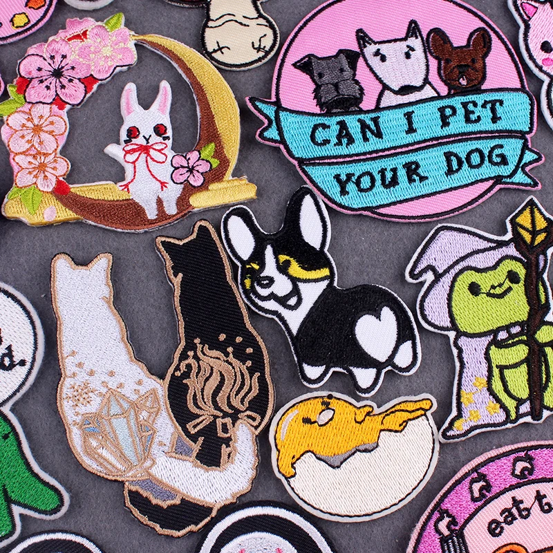 Cute Animals Clothing Thermoadhesive Patches For Clothing Stripes DIY