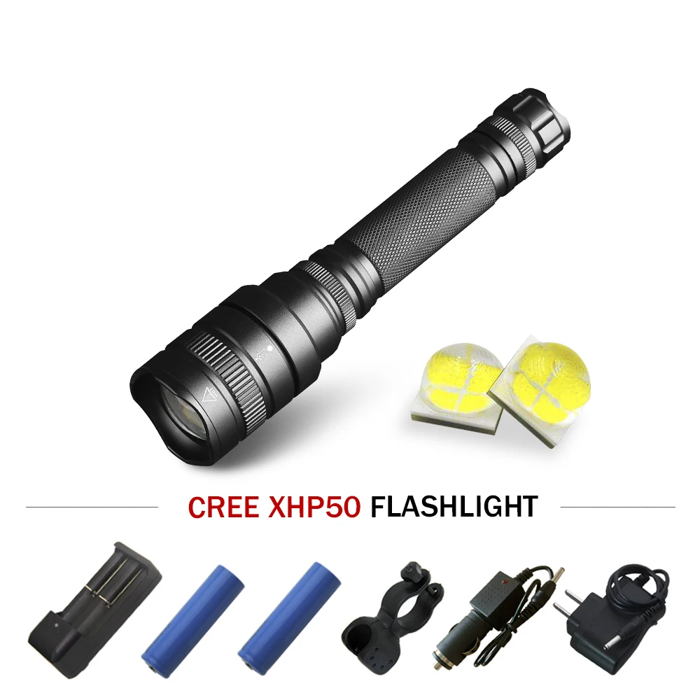 Linternas led recargable de alta potencia cree Xhp50 светодиодный фонарик 18650 батареек zoom torch flash light
