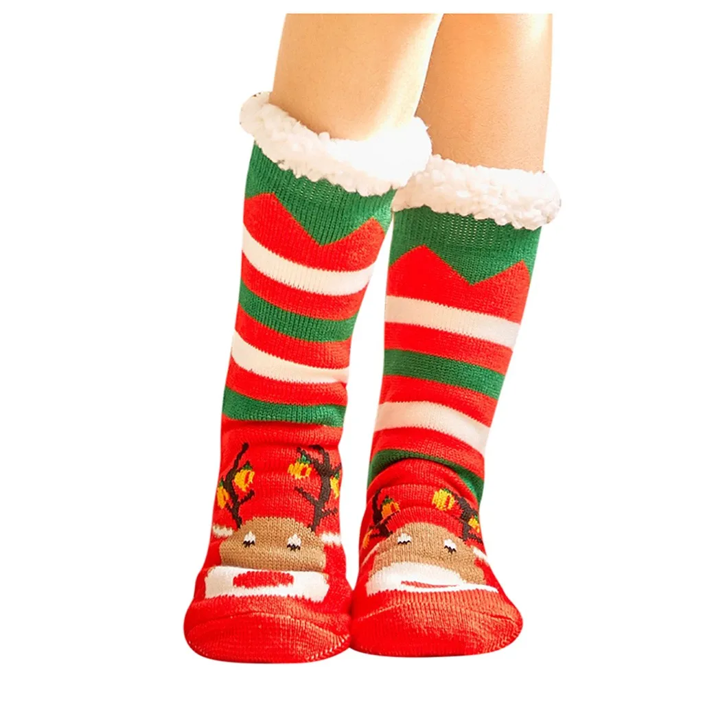 F JAYCOSIN Socks Christmas Winter Print Floor Socks Fashion casual Carpet Socks - Цвет: F