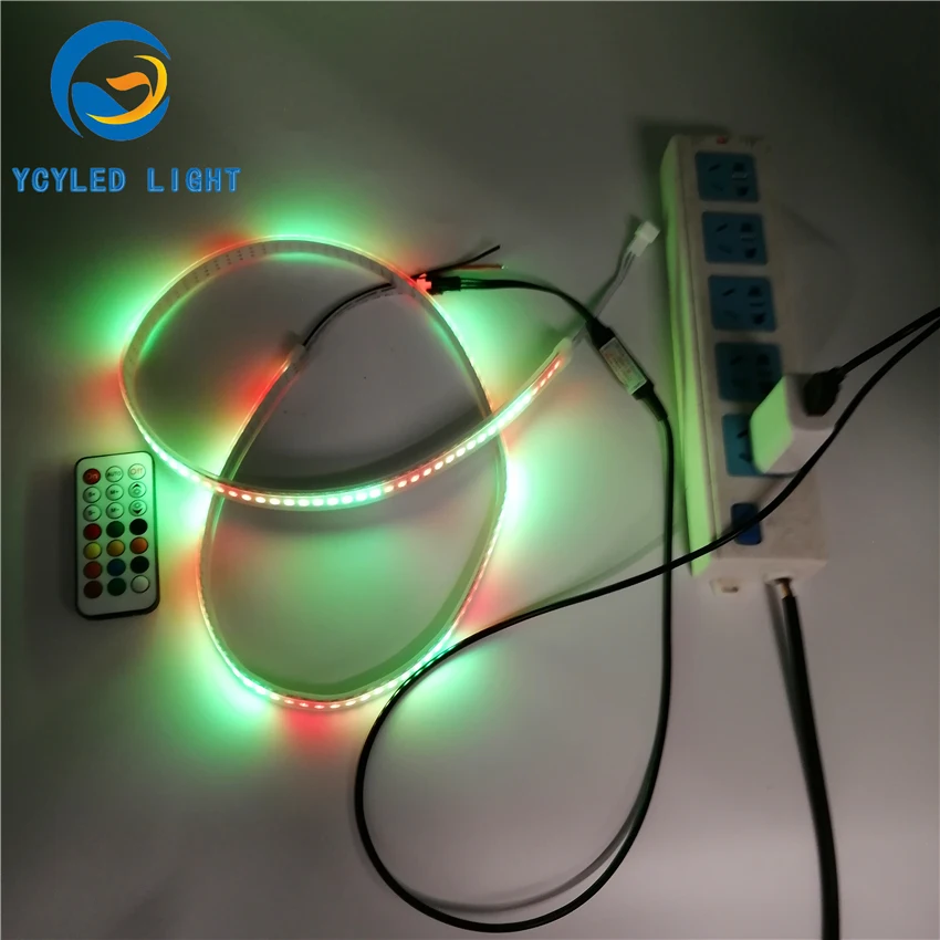 1 м 5 в usb ws2812b 144 светодиодов цифровой программируемый адресуемый 5050smd rgb Светодиодные полосы света ws2812 Светодиодная лента с радиочастотным пультом дистанционного управления