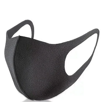 

2Pcs Black Mouth Mask Breathable Unisex Sponge Face Mask Reusable Anti Pollution Face Shield Wind Proof Mouth Cover