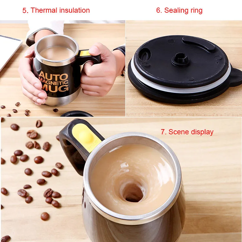 400ml Coffee Mug Electric Automatic Stirring Cup Battery Powered Stainless  Steel Thermal Cup Smart Lazy Coffee Milk Mixing Cup - AliExpress