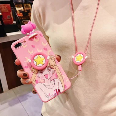 Милый Минни розовый матросский игрушечная Луна история IMD Скраб чехол для телефона для iphone 7 8 6s plus x xs xr max подставка держатель мягкий чехол - Color: 6