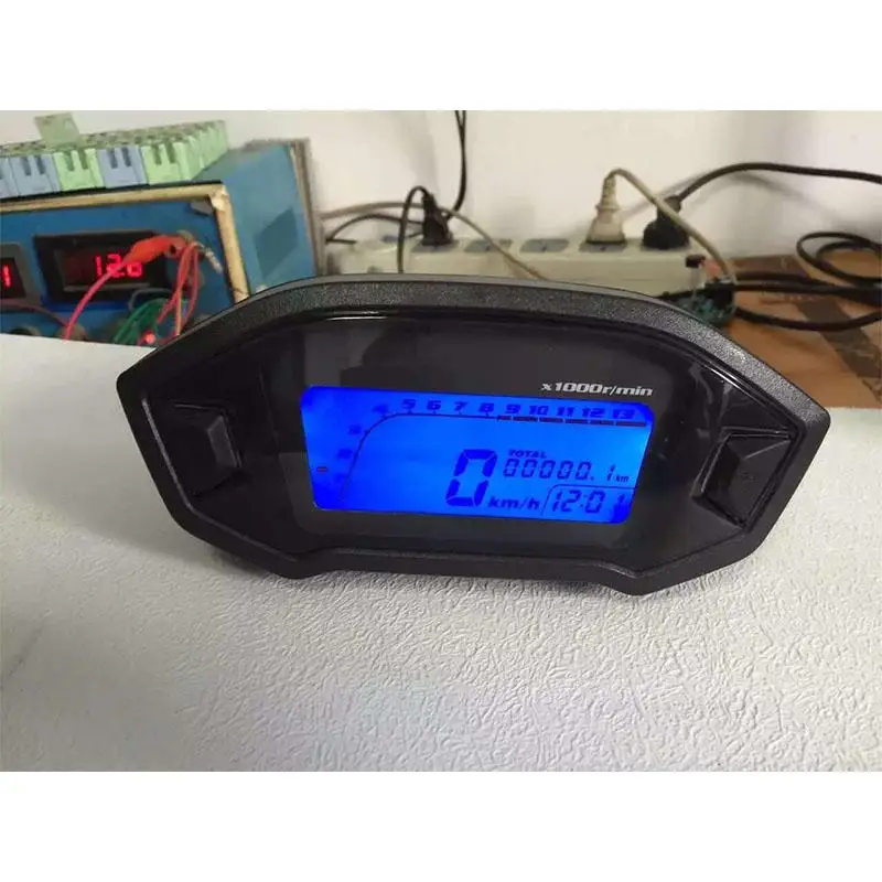 None 12V Универсальный мотоцикл lcd цифровой 13000 об/мин Спидометр подсветка одометр мотоцикла