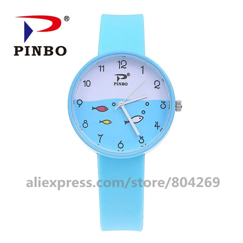 blue Модные часы с рыбками, два цвета, кварцевые часы для женщин, подходящие по цвету женские модные часы под платье - Цвет: blue