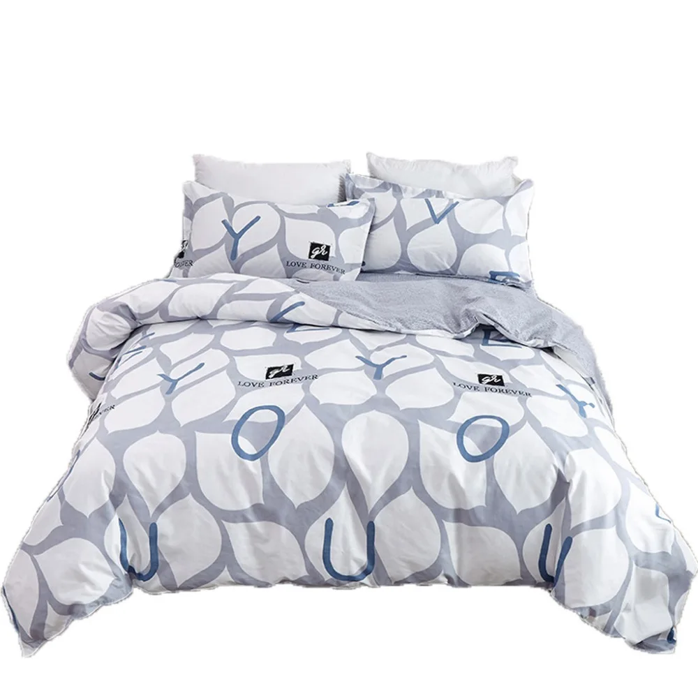 

Quilt Cover Set Polyester Bed Cover Set Three Piece Bedding Tribute Cotton Pillowcase Creative Pattern Full Size W726