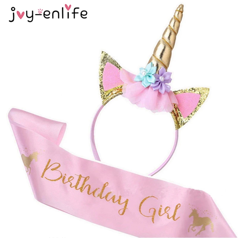 JOY ENLIFE 1 шт. головной убор для волос с изображением единорога рогатого цветка