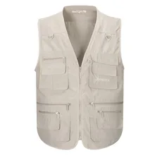 Мульти-карманы репортёра директора открытый жилет настраиваемый Печатный фотографии жилет рекламирует мужчин t Рыбалка мужчин холст 2302