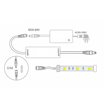 

Mini 3Keys Button IR LED Brightness Dimmer Wireless Controller 14Keys Remote Control for Single Color SMD Strip Light DC5-24V