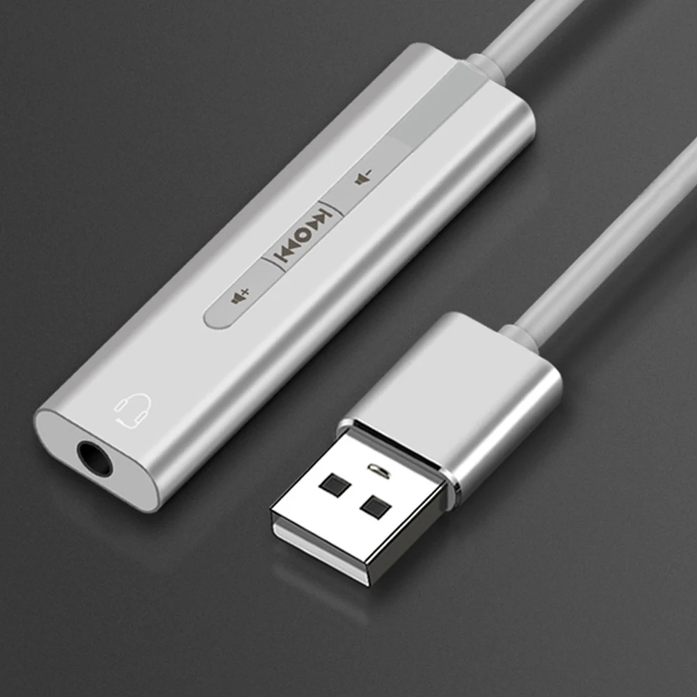 2 в 1 маленький USB на 3,5 мм разъем говорящая Кнопка гарнитура адаптер для ПК внешняя звуковая карта регулятор громкости с микрофоном - Цвет: silver