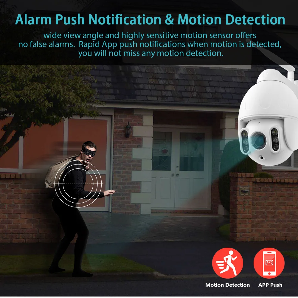 Wanscam K64A 16X Zoom 1080P HD Беспроводная PTZ Wi Fi IP камера P2P датчик движения автоматическое