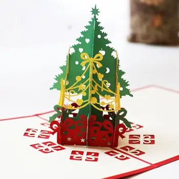

3D POp Up Christmas Cards 4 Pack Blank Greeting Holiday Cards with Envelope