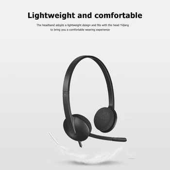 

Over-ear USB Stereo Headphones Durable Classic Texture Practical Multi-functional Classic Computer Office Headset with Mic