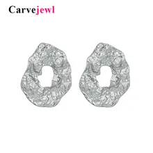 Carvejewl, большие серьги-гвоздики, круглые серьги для женщин, ювелирное изделие, подарок для девушек, матовое серебряное покрытие, серьги, горячая распродажа