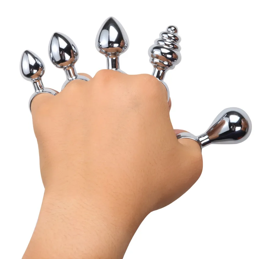 Metal Anal Butt Plug with Rings Portable Dilator Cock Ring Anus Gspot Masturbation Toys for Man Woman Gay Lesbian |