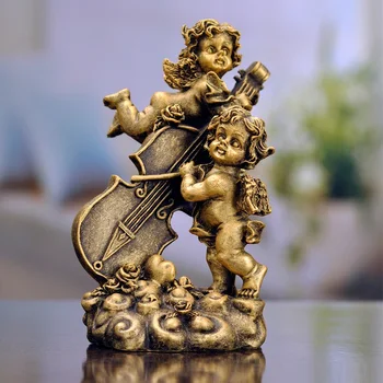 

European Creative Cupid Art Sculpture Angel Figurine Resin Crafts Decorations For Home Wedding Gift R3595