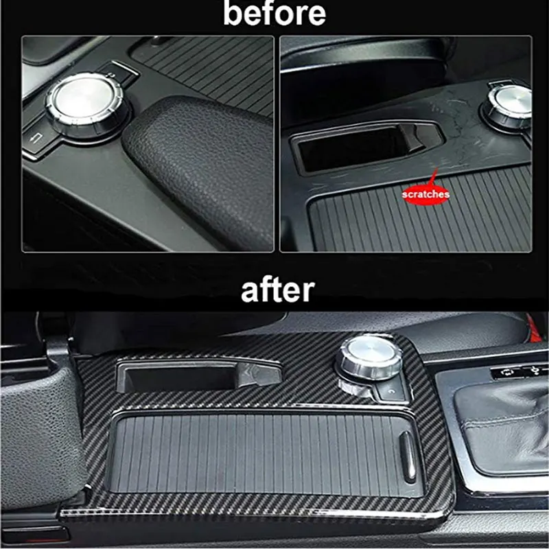 Для C CLUSE W204 W212 C180 Portabicchieri центральный Copertura Pannello Adatta Accessori Carbonio Fibra Авто чашка holdesticker