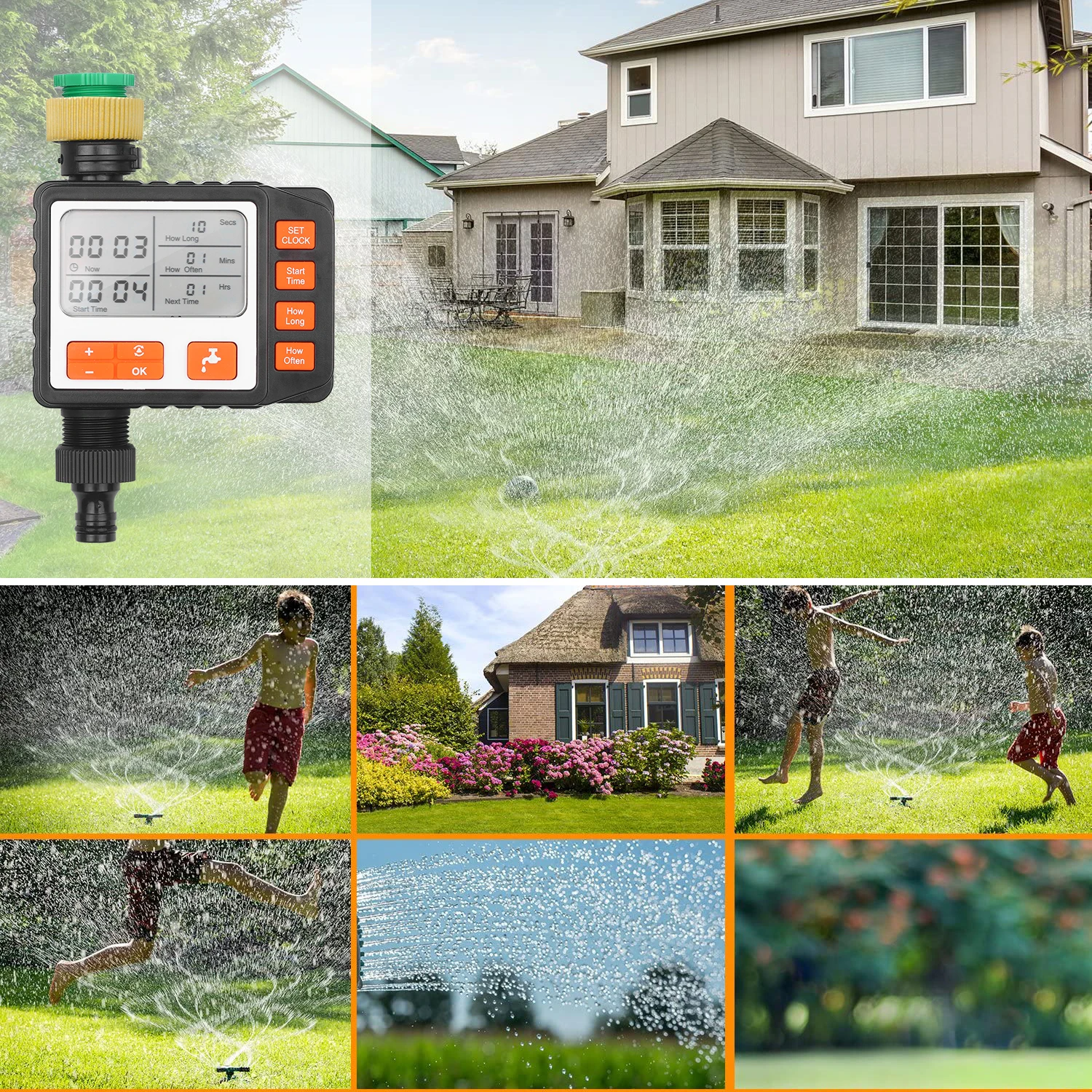Digital Water Timer Programmable Outdoor Single Outlet Automatic On Off Water Faucet Hose Timer Irrigation System Controller