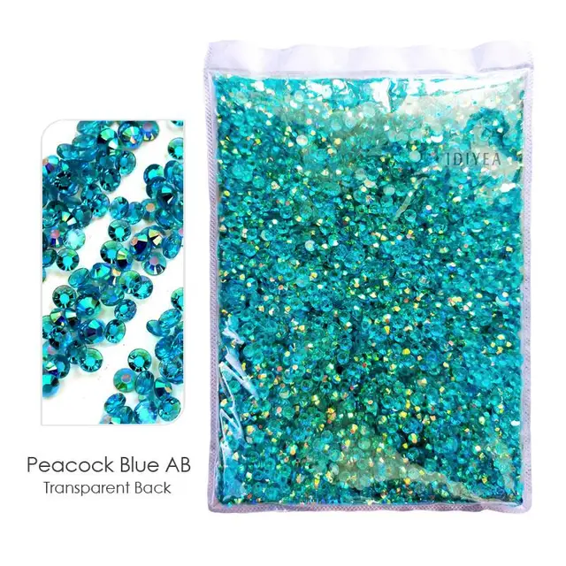 Big Package 2-6mm Mix Sizes Resin Non Hot Fix Rhinestones Bulk Wholesale AB flat back plastic crystals DIY glitters стразы stone TB-Peacock Blue AB