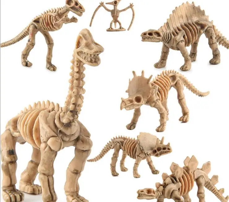

12pcs Plastic Dinosaur Model Simulation Lifelike Skeleton Dino Figures Educational Toy Collection