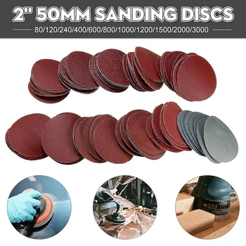 

10Pcs 2inch 50mm 80-3000 Grit Sanding Disc Set Hook&Loop Wet Dry Round Sandpaper Sheet Abrasive Tools Polishing Grinding