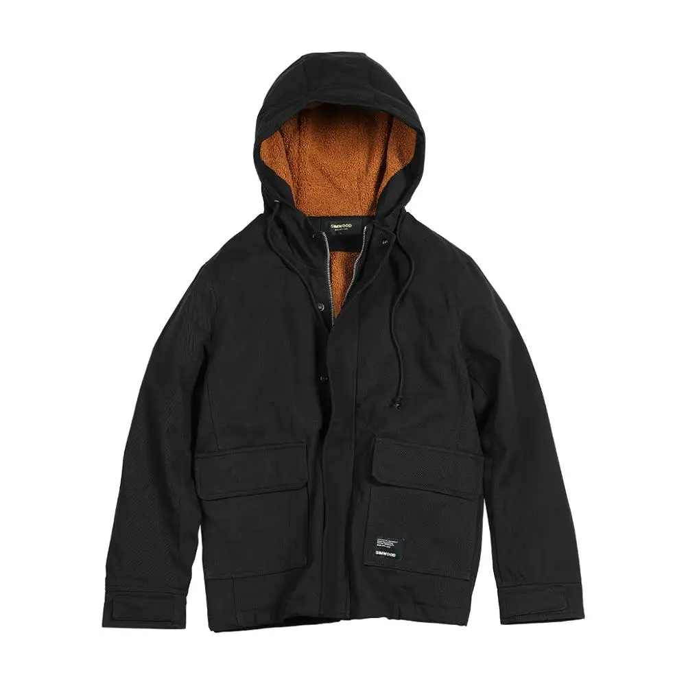 Мужская зимняя куртка SIMWOOD повседневная приталенная утепленная с капюшоном