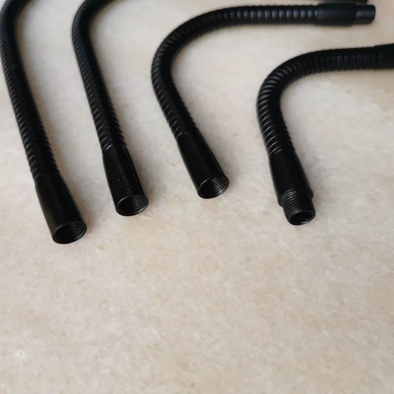 M10 Male Connector Flexible Metal Hose Tube 10mm Diameter LED Goose Neck Serpentine Soft Pipe with Nuts 2pcs for DIY
