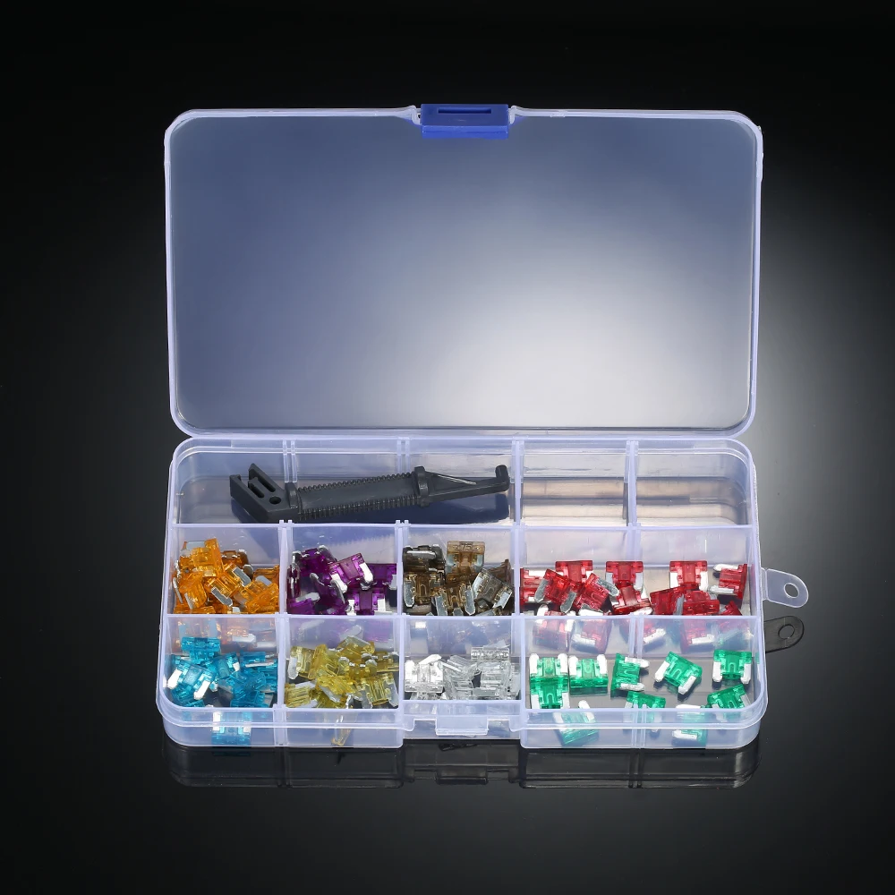 

100PCS Assorted Mini Standard Blade Fuse Micro Fuse Assortment Kit for Auto Truck Car Boat SUV Automotive Replacement Fuses