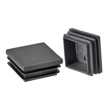 Uxcell 8/12/24 шт. Пластик насосно-компрессорных труб разъем квадратная стойка с торцевыми крышками 38x38-61x61mm для поручень лестницы Newel ограждения трубки черного цвета