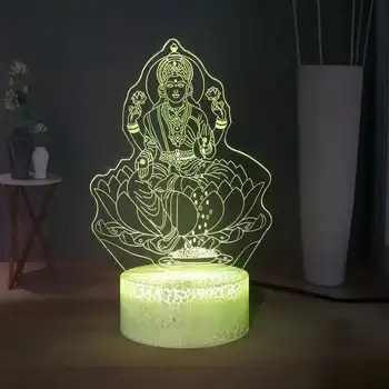 

Buddhism belief USB Touch LED Sleep Night Light Home Decor Avalokitesvara RGB Multicolor 3D Optical Table Lamp Buddhist Gift