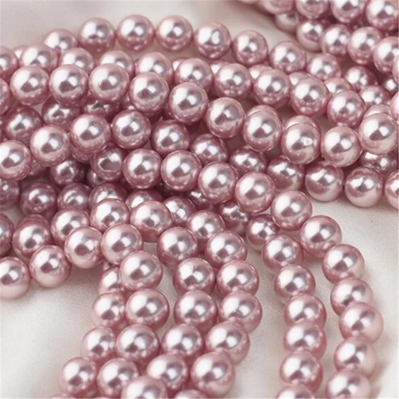Vibrant Shell Pearl Beads - Red and Pink Round Collection for Jewelry Crafting (4-12mm, 15 Strand)