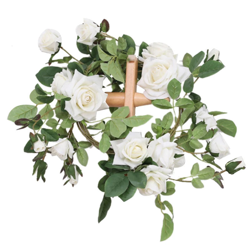 

5 Pack 180cm Artificial Flowers Rose Ivy Vine Wedding Decor Real Press Silk Flower Garland with Leaves for Home Hanging Decor