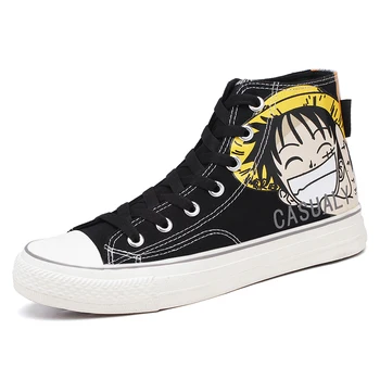 

TOSJC 2020 hot selling men's high-top canvas shoes designer adult team shoes cartoon graffiti casual shoes flat canvas shoes