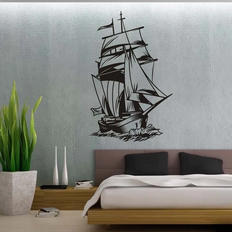 Nautical Sail Boat Pirate Ship Wall Decal Sticker Room Decor Vinyl Wall Art