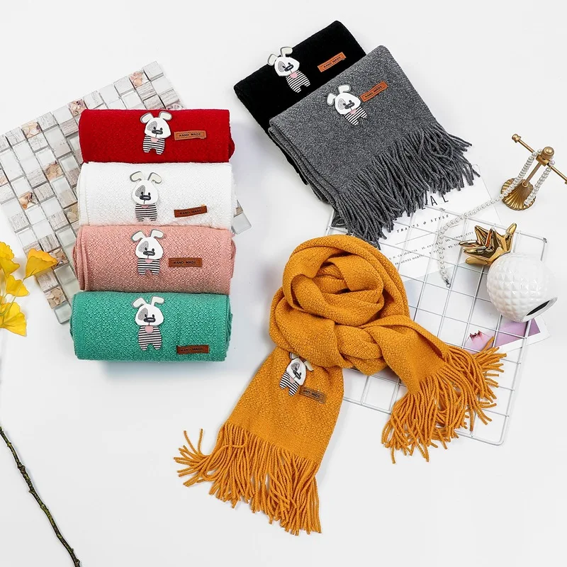 

Winter Baby Scarfs Warmer Cartoon Dog Pattern Scarf Infant Scarves Toddler Neckerchiefs Warm Scarves for Baby Boy Girl