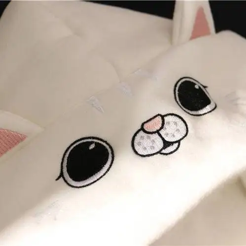 Kawaii милый Кот толстовки для женщин плюс размер длинный рукав спортивный костюм приталенные пуловеры Moletom Домашняя одежда Женская толстовка Забавная девушка