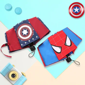 

Cartoon printed umbrellas kids children Umbrellas Fully-automatic Open Compact Auto Open CLose Three-folding Umbrella 8K paraso