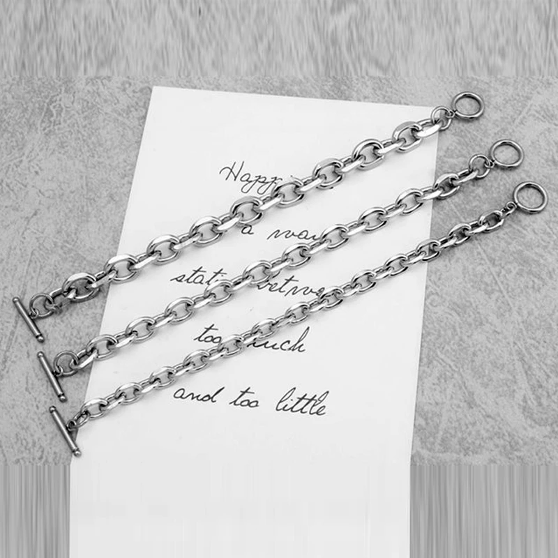 New Stainless Steel Cuban Chain Link Bracelets For Women Mens Bracelets Hip hop Punk Rock Men Jewelry