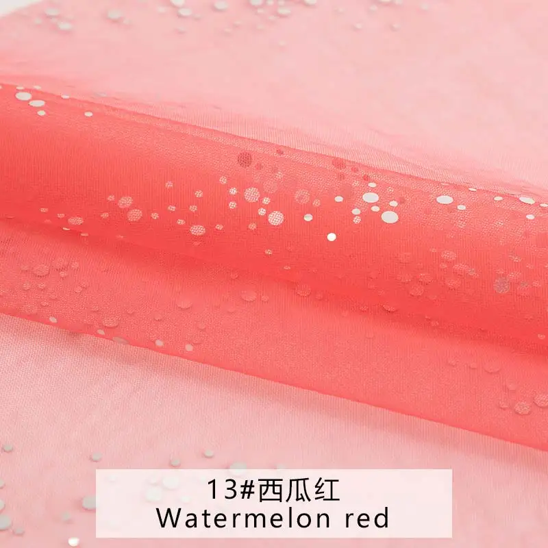 13 dark pink Швейная ткань сетчатые кружева с блестками Ткань для шитья платья рождественские украшения 0,5 метров/1 ярд TJ0541 - Цвет: 13 dark pink