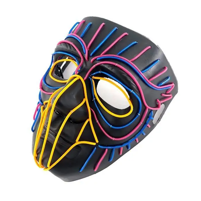 Светодиодный светящийся в темноте Хэллоуин вечерние светящиеся маски косплей 2 батарейки АА(не входят в комплект) реквизит