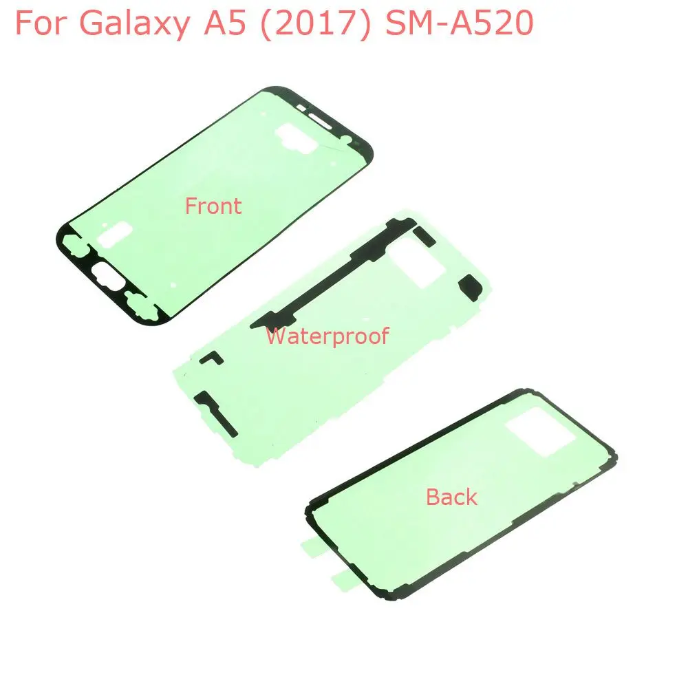 Для samsung Galaxy A5() SM-A520F A520 Задняя крышка батареи герметичный водонепроницаемый передний корпус рамка Клейкая наклейка - Цвет: Белый