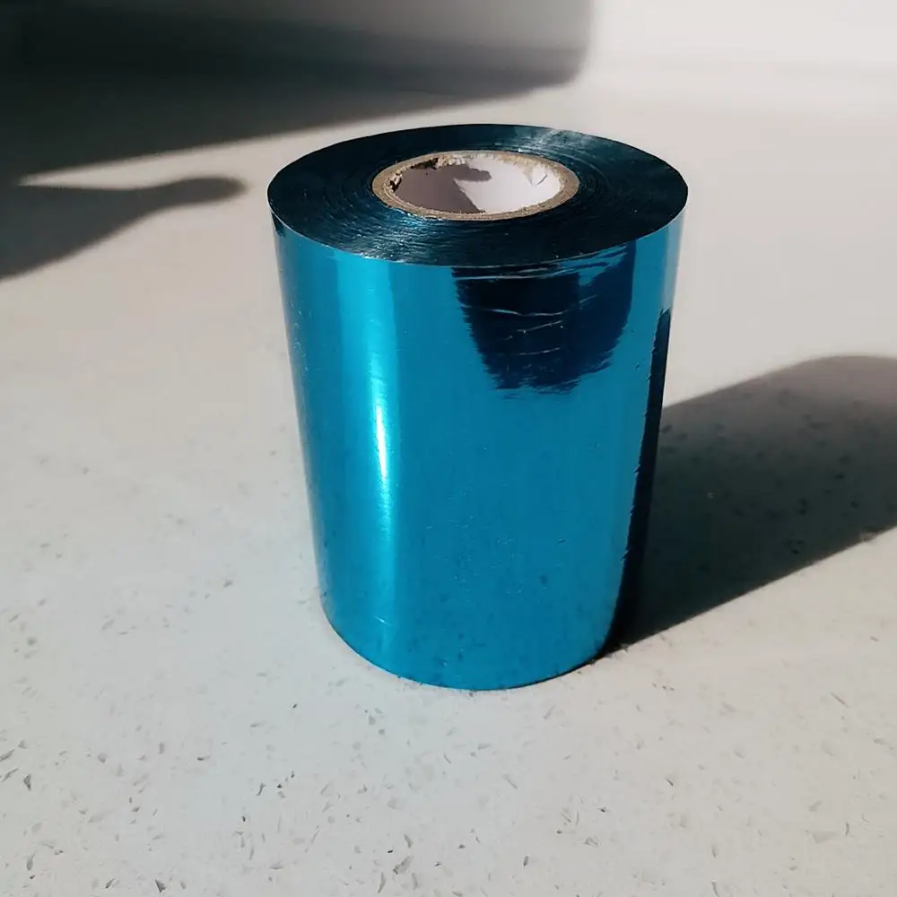 무료 배송 라이트 블루 DIY 핫 스탬핑 호일 종이 또는 플라스틱 8cm x 120m 커팅 커피 컬러 롤
